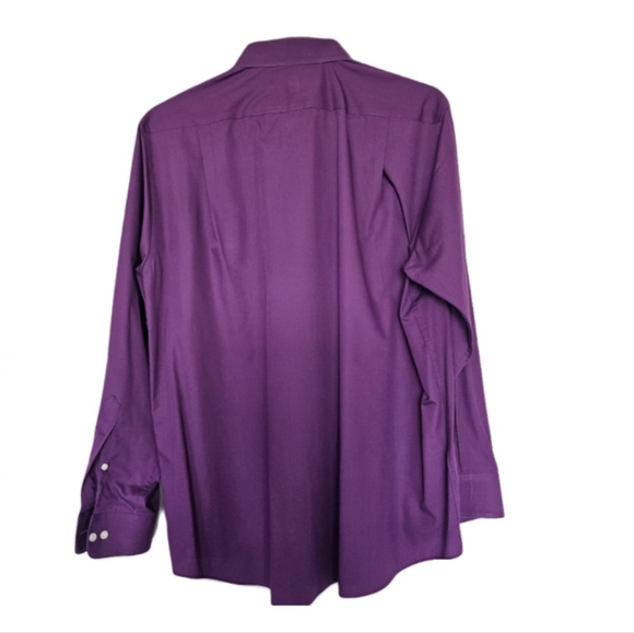 Mens Long Sleeve Dress Shirt Purple Size 16.5-17 34/35 - Picture 2 of 3